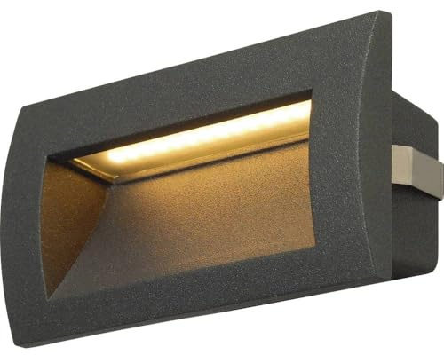 SLV luminaria empotrada de pared DOWNUNDER OUT LED M/iluminación para paredes, entradas, «spot» led de exterior, luminaria empotrada de exterior, lámpara de jardín / IP55 3000 K 4 W 85 lm antracita