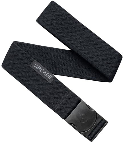 Arcade Gürtel für Herren Abenteuer-Ranger-Gürtel: strapazierfähiges, elastisches Gurtband, nicht-metallische, reisefreundliche Schnalle, Farbe, Schwarz, Einheitsgröße