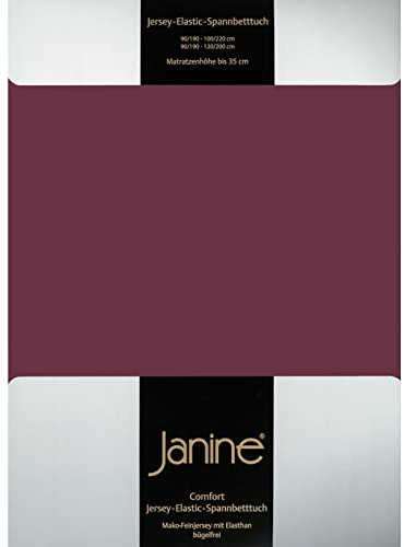 Janine Spannbettlaken Elastic - extra weiches und elastisches Spannbetttuch - für Matratzen 140x200cm bis 160x220cm Burgund