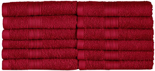 NatureMark Gästetücher – 12er Pack (30x50 cm), 100% Baumwolle, Oeko-Tex Zertifiziert, weich, saugfähig und pflegeleicht – Für Bad, Gäste & Spa – Bordeaux Rot