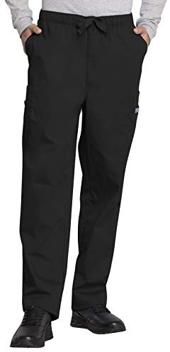 Cherokee WW Originals Scrub for Men Fly Front Cargo Pant with 7 Pockets Black XL