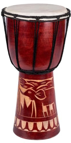 PolarisTech Djembe pour enfant avec motif d’éléphant, 30 cm