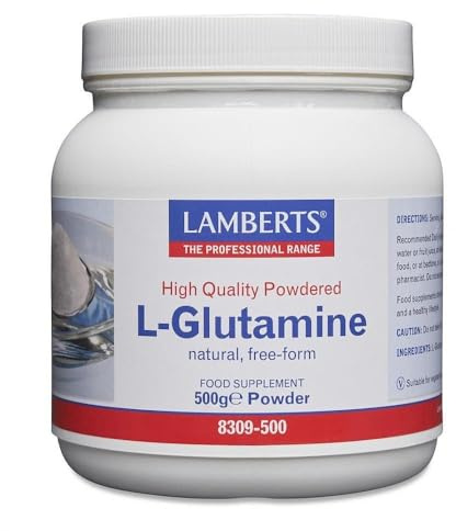 Lamberts L-Glutamine Powder 500g – Mild Tasting & Easily Mixed with Drinks – Vegan Formula