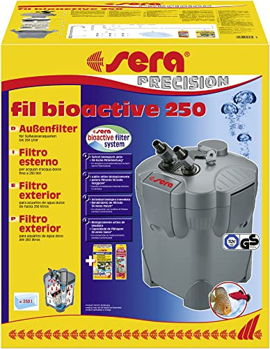 sera fil bioactive 250 | Außenfilter für Süßwasseraquarien | Biologisch aktiv & anschlussfertig | Optimale Filtermedien-Schichtung | Wasserdurchfluss 750 l/h | Ideal für Aquarien bis 250 Liter