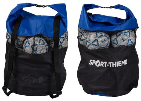 Sport-Thieme Ballsack | Transport von bis zu 10 Bällen der Größe 5 | Ballnetz mit Klettverschluss | 2 Schultergurte | ø 40 cm