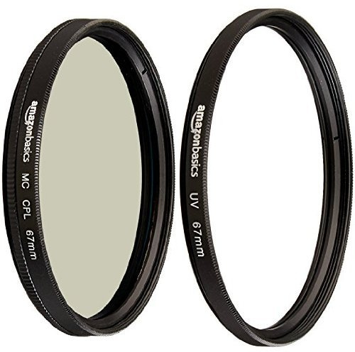 Amazon Basics Filtre polarisant Circulaire - 67mm & Filtre de Protection UV - 67mm