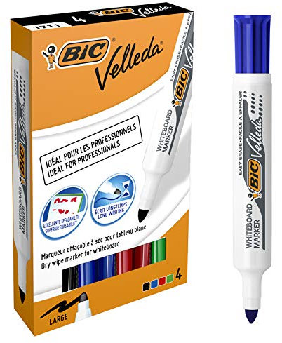 BIC Whiteboard-Marker Velleda 1711, Rundspitze, 4er Etui VE = 1