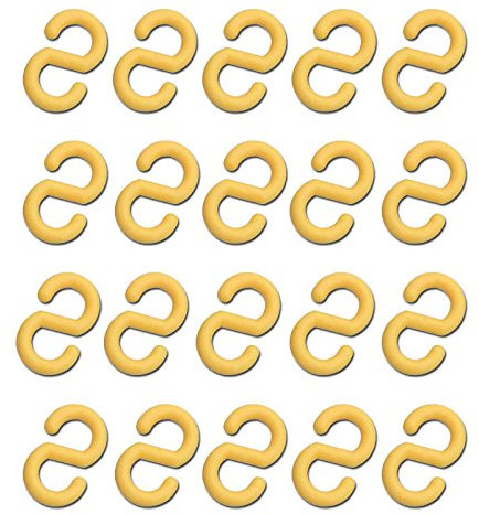 20 Verbindungsglieder für Kunststoff-Absperrketten Ø 6-10 mm - verschiedene Farben, Farbe:gelb