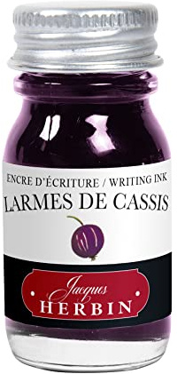 Jacques Herbin 11578T - Writing and drawing ink - Fountain pens and rollerballs - Larmes de cassis/ Blackcurrant tear - 10 ml - Made in France - Calligraphy
