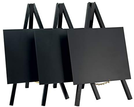 Mini-Tischstativ Kreidetafel - 24 x 15 cm in schwarz