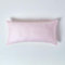 HOMESCAPES Damast Kissenbezug 40x80 cm rosa mit Satin-Streifen & Reißverschluss, 100% ägyptische Baumwolle, Fadendichte 330