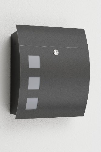 Briefkasten rund mit Fenster Anthrazit