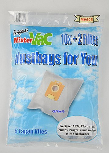 10xStaubsaugerbeutel für AEG AirMax 6100bis 6160EC,6160C,6216,AAM 6320CD,6324,7124 POW,MENALUX 1800