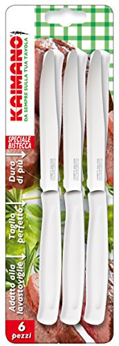 Kaimano KDN041806W COLTELLI Bist.DINAMIK Bianco CF.6, Metallo, Standard, One Size, 6 unità