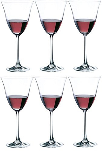 Rona Flora 6-Pack 190ml Wine Glasses with Slender Stem, Clear | 20cm Tall Glassware for Red & White Wine | Decorative Glass Set for Dinner Parties & Home Bars | Drinking Glasses, Drinkware Set for 6