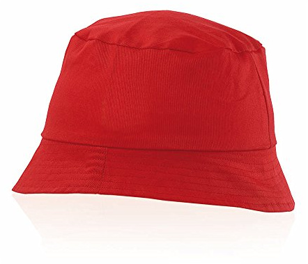 eBuyGB Unisex Kids Red Bucket Hat, Red, Childrens UK