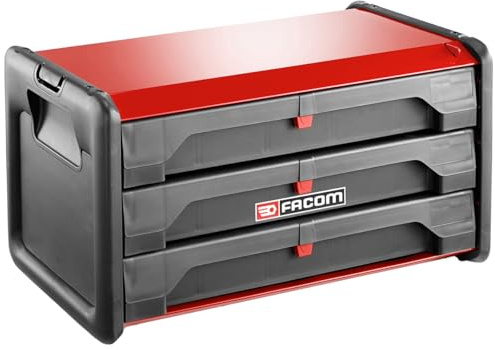 Facom 3 Tiroirs Boîte à outils bi-matière, Métal, 3 Compartiments, Moyen