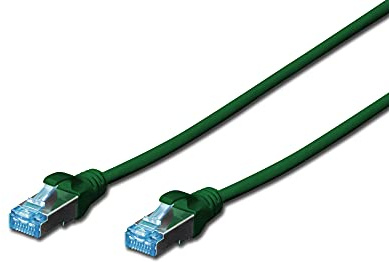 DIGITUS Cavo LAN Cat 5e - 0,5 m - Cavo di rete RJ45 - schermato SF/UTP - Compatibile con Cat6 e Cat6A - Verde