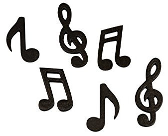 HOBI Musik-Confetti: Schwarz, 24 Stück, 1,5 x 2 cm, Musikfeier, Papier