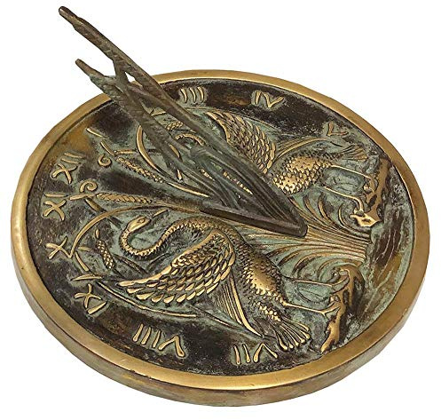 Roma Industrias latón Cisne Reloj de Sol