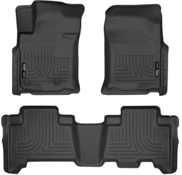 Husky Liners Weatherbeater Floor Mats | Fits 2010-2012 Toyota 4Runner, 2010-2013 Lexus GX460 | Front & 2nd Row, 3-pc Black - 98571