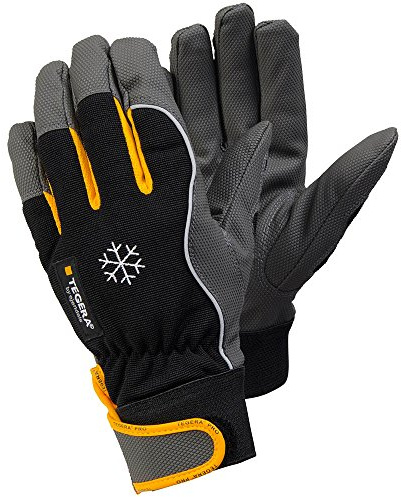 Ejendals Handschuh Tegera 9122 aus Synthetikleder, Größe 7, 1 Stück, schwarz/grau/gelb, 9122-7