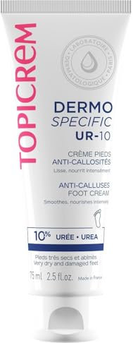 Topicrem - UR-10, Crème Réparatrice pour Pieds Anti-Callosités - Lisse, Nourrit, Répare les Pieds Secs et Abîmés - Soin de la Peau pour Adolescent et Adulte - Texture Onctueuse - Tube 75 ml