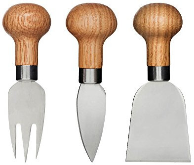 Sagaform 5017198 Cheese Knife, Set of 3 Käse Set, braun/Edelstahl, 12.50x4.0x5.0 cm