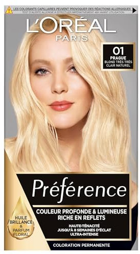 L'ORÉAL PARIS - Permanent aufhellende Haarfarbe – Vorliebe Le Blonding – Nuance: Prag (01), sehr helles natürliches Blond