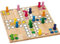 goki 56914 Brettspiel Ludo aus massivem Holz, 24 × 24 cm – Variables Spielfeld für 2 bis 4 Spieler, inkl. 16 Figuren & Würfel