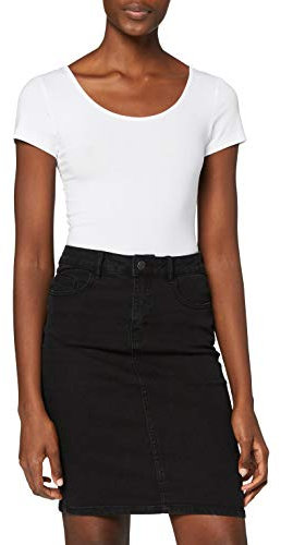 VERO MODA Damen T-Shirt VMMAXI My SS Soft U - Neck NOOS, Einfarbig, Gr. 36 (Herstellergröße: S), Weiß Bright White