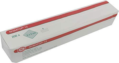 NOBATOP 12 Compresse in tessuto non tessuto 200 Pz compresse 6 x Comprime pile - 5.0 cm x 5.0 cm