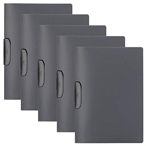 Durable 229557 – Packung von 25 Schnellhefter mit Clip drehbar-Öffnung seitlich, Kapazität 1 – 30 Blatt, Format A4, Farbe: Grau Anthrazit