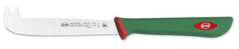 Sanelli Premana Professional Coltello Formaggio 2 Punte, Acciaio Inossidabile, Verde/Rosso, 22.5x1.5x3.0 cm