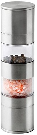 Weis Pfeffer und Salzmühle aus Edelstahl und Keramik in der Farbe Silber, Größe: 5,2x5,2x19 cm, Gewicht: 224 g, 11290