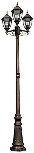 A3330N Utomhus mastlampa 3 x flammig/metall, antik guld