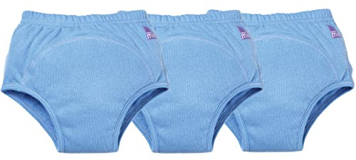Bambino Mio Toddler Reusable Potty Training Pants, 3 Pack, 3-4 Years, Blue, Boys and Girls, for Baby