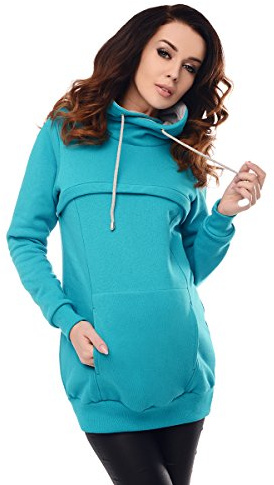 Purpless 2in1 Maternity and Nursing Cowl Neck Sweatshirt for Pregnant Women with Discreet Zip Access for Breastfeeding 9054