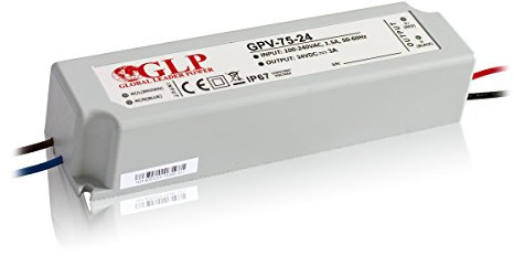 72W 24Vdc LED-strömförsörjning, GPV-75-24, IP67, 5 års garanti