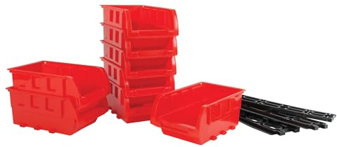 PERFORMANCE TOOL W5197 - Bandejas de Almacenamiento apilables pequeñas, 8 Piezas, Color Naranja