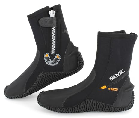 SEAC Basic HD, 5 mm neoprene diving boots with side zip and semi-rigid sole, S