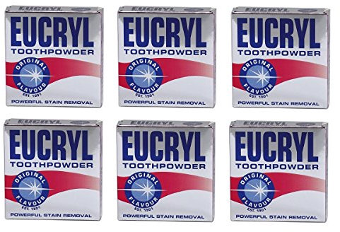 6 x Eucryl Smokers polvo de dientes original 50 g