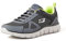 Skechers Track Bucolo, Zapatillas de Running Hombre, Charcoal & Black Leather/Mesh/Lime Trim, 46 EU
