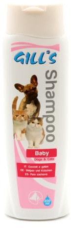 Croci Gill's - Shampoo Baby per cuccioli di cane e gatto, non brucia gli occhi, non irrita la pelle, 200ml