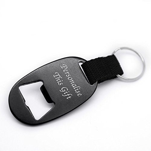 County Engraving Personalised Light Weight Bottle Opener Keyring Gift (Black) - Enter Your Own Custom Text