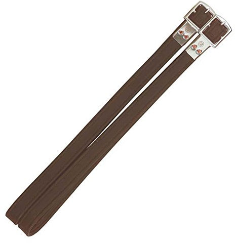 Bates - Estribo clásico de piel marrón, 122 cm