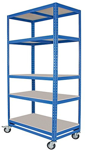 BRB Kommissionierwagen/Etagenwagen mit 5 Ebenen, HxBxT 1905x900x500 mm (blau)