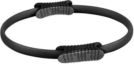GORILLA SPORTS® Pilates Ring - Doppelgriff, mit rutschfesten Griffen, Durchmesser 39 cm, Schwarz - Pilates Circle, Yoga Fitness Ring, Widerstandsring, zur Stärkung der Inneren & Äußeren Oberschenkel