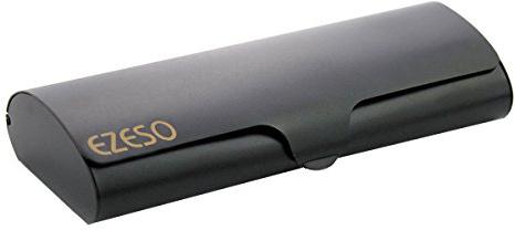 EZESO ESSENTIAL SKINCARE Eyeglass Case for Men Glasses Case Aluminum Light Nearsighted Spectacle Case Box Frosted Matte Glasses Holder (Black-large)