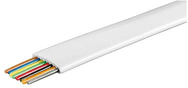 Goobay 93309 Telefonflachkabel 100 m Rolle, AWG 28, CCA (Kupferkaschiertes Aluminium), 8 Adrig